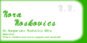 nora moskovics business card
